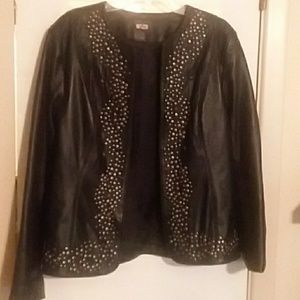 Soft black studded leather jacket